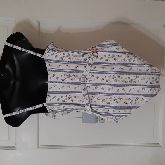 NWT ANTONIO MELANI BLUE BELTED ABYSS FLORAL/STRIPED ONE PIECE SWIMSUIT SZ L - Picture 6 of 16